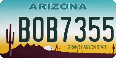 AZ license plate BOB7355