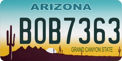 AZ license plate BOB7363