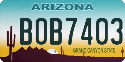 AZ license plate BOB7403