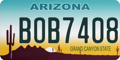 AZ license plate BOB7408
