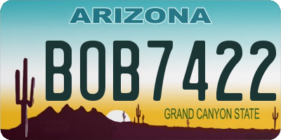 AZ license plate BOB7422