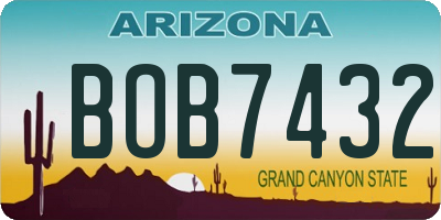 AZ license plate BOB7432