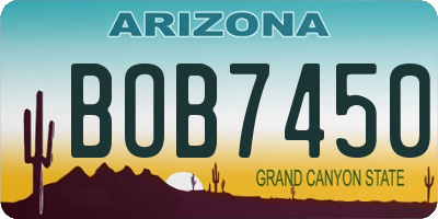 AZ license plate BOB7450