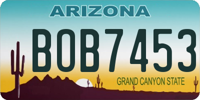 AZ license plate BOB7453