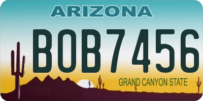 AZ license plate BOB7456