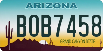 AZ license plate BOB7458