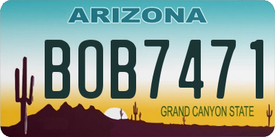 AZ license plate BOB7471