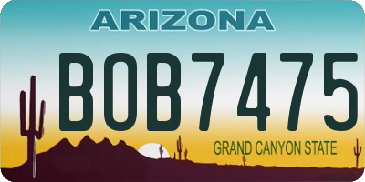 AZ license plate BOB7475