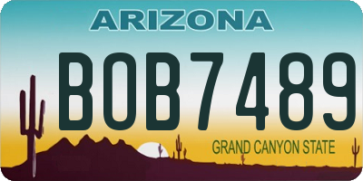 AZ license plate BOB7489