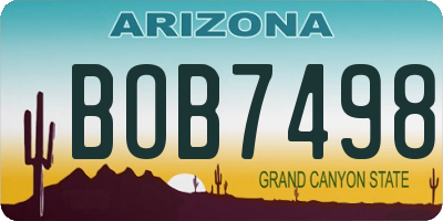 AZ license plate BOB7498