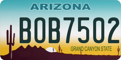 AZ license plate BOB7502