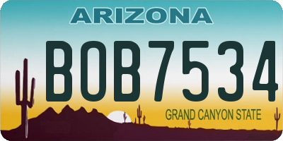 AZ license plate BOB7534