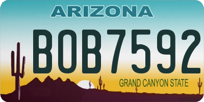 AZ license plate BOB7592