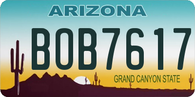 AZ license plate BOB7617