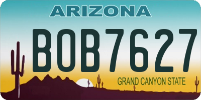 AZ license plate BOB7627