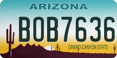 AZ license plate BOB7636