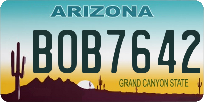 AZ license plate BOB7642