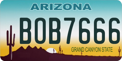 AZ license plate BOB7666