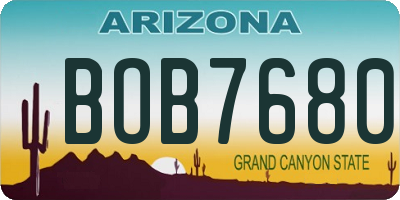 AZ license plate BOB7680