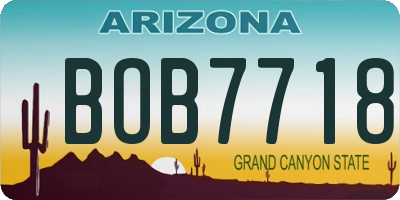 AZ license plate BOB7718