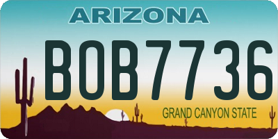 AZ license plate BOB7736