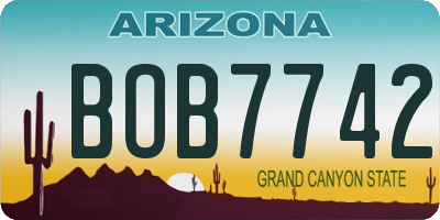 AZ license plate BOB7742