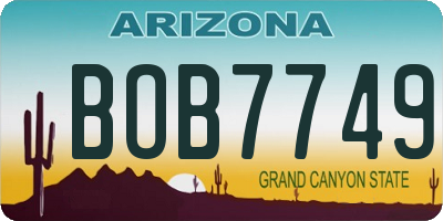 AZ license plate BOB7749