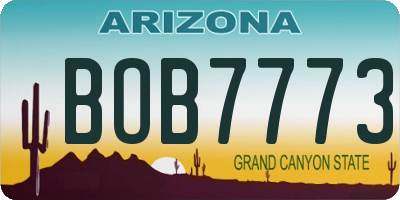 AZ license plate BOB7773