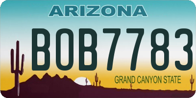 AZ license plate BOB7783
