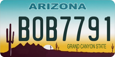 AZ license plate BOB7791