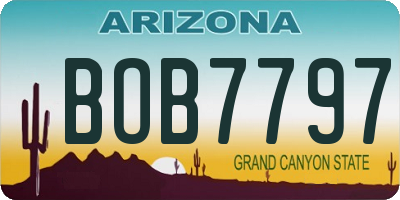 AZ license plate BOB7797
