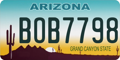 AZ license plate BOB7798
