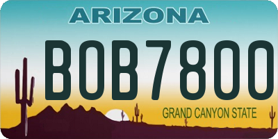 AZ license plate BOB7800