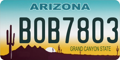 AZ license plate BOB7803