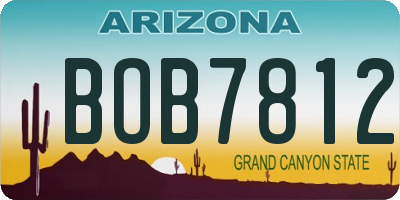 AZ license plate BOB7812