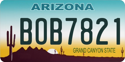 AZ license plate BOB7821