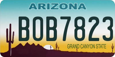 AZ license plate BOB7823