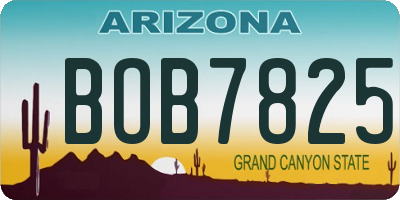 AZ license plate BOB7825