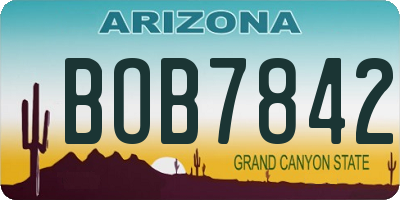 AZ license plate BOB7842