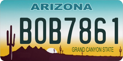 AZ license plate BOB7861