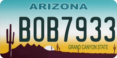 AZ license plate BOB7933