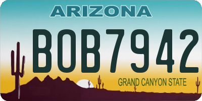 AZ license plate BOB7942