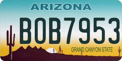 AZ license plate BOB7953