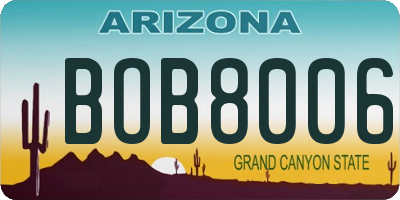 AZ license plate BOB8006