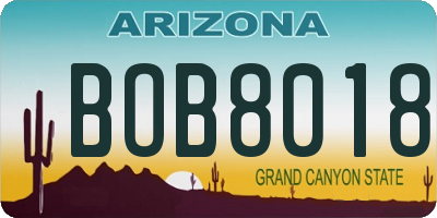 AZ license plate BOB8018
