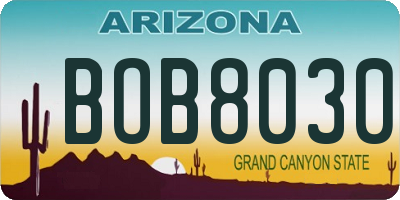 AZ license plate BOB8030