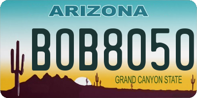 AZ license plate BOB8050