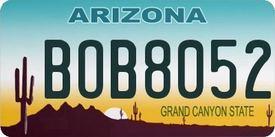 AZ license plate BOB8052
