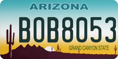 AZ license plate BOB8053