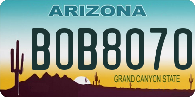 AZ license plate BOB8070